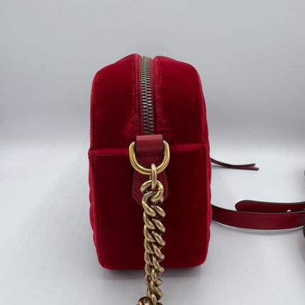 Sac Gucci GG Marmont Velours Velvet Rouge