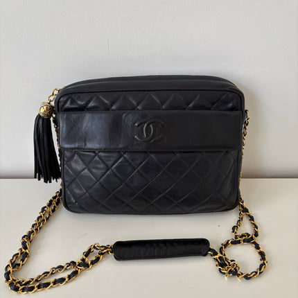 Sac Chanel Caméra GM vintage bleu nuit