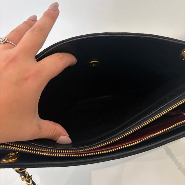 Sac Chanel Cabas Cuir & Tissu vintage