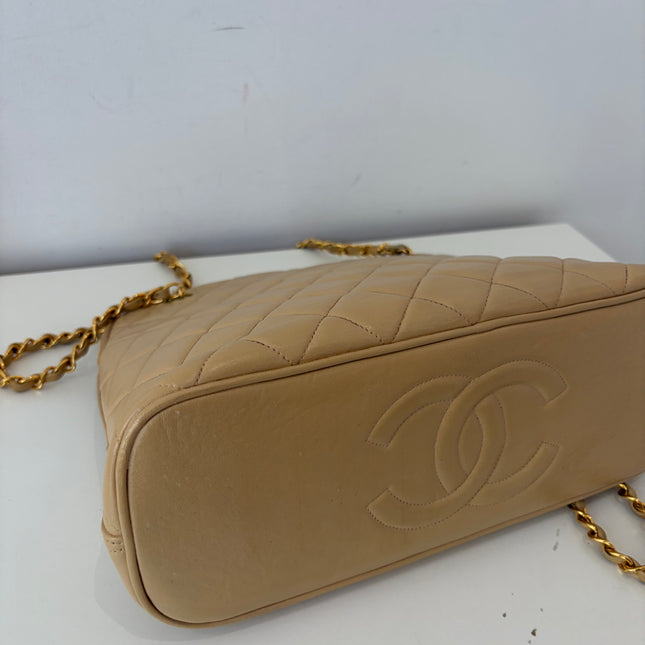 Sac Chanel shopping épaule Beige
