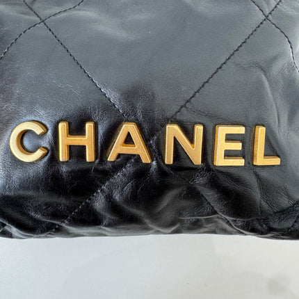 Sac chanel mini 22 cuir noir bandoulière