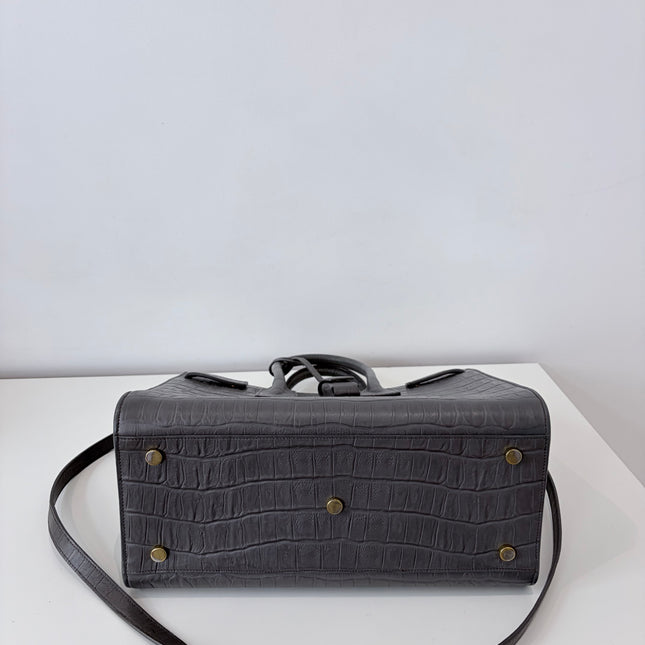 Sac de Jour Saint Laurent Croco Gris Small