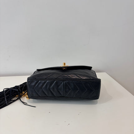 Sac Chanel Caméra Chevrons noir