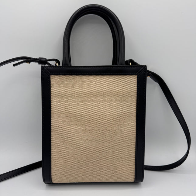 Sac Celine Cabas Vertical Toile Beige