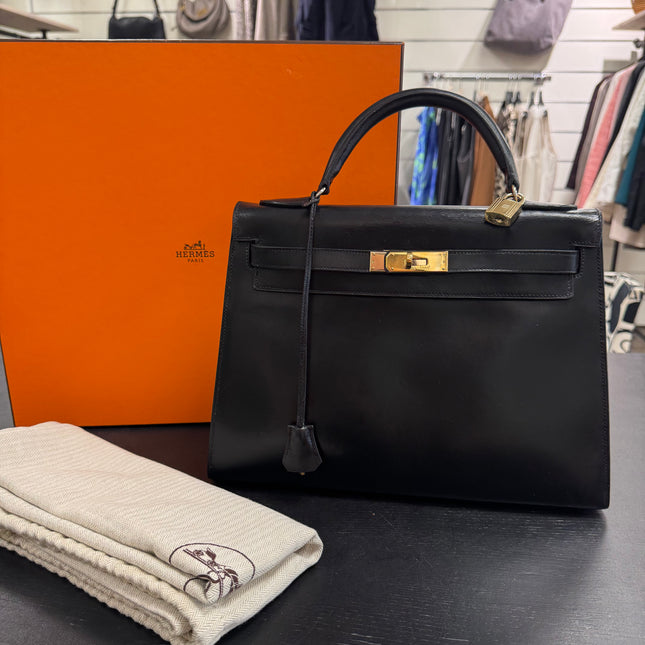 Kelly 32 Hermès Box Noir