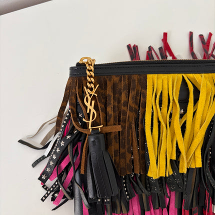Pochette Saint Laurent à franges