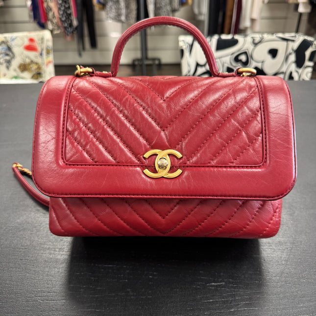 Sac Top Handle Chevron Chanel