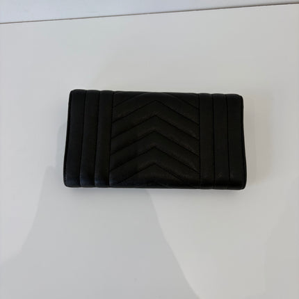 Portefeuille long Saint Laurent cassandre noir