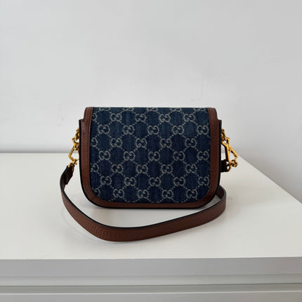 Sac Gucci Horsebit 1955 PM Denim