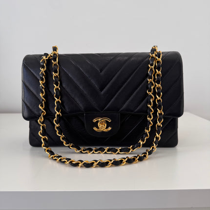 Sac Chanel Timeless 25 cm Chevrons Noir