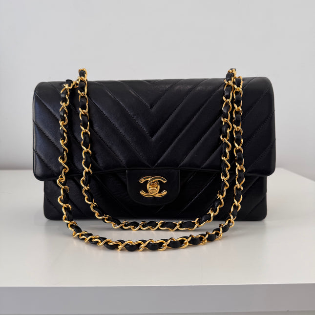 Sac Chanel Timeless 25 cm Chevrons Noir