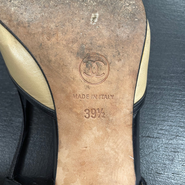Escarpins Slingback Bicolore Chanel T39,5