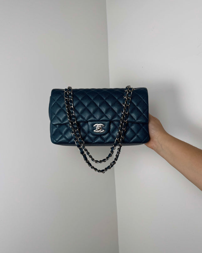 Sac Chanel Timeless 11.12 Cuir Caviar bleu