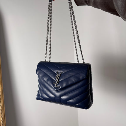 Sac Loulou Small Saint Laurent Bleu Marine