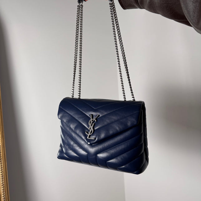 Sac Loulou Small Saint Laurent Bleu Marine