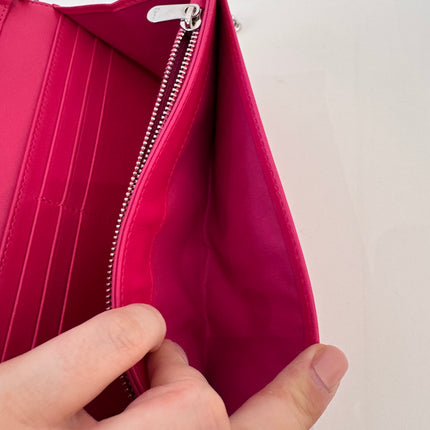 Sac Dior Wallet on chain Diorama rose fushia