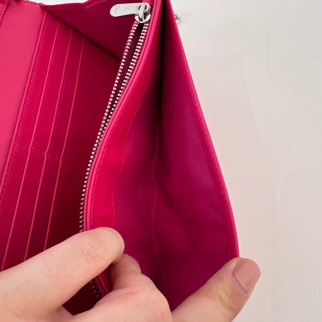 Sac Dior Wallet on chain Diorama rose fushia