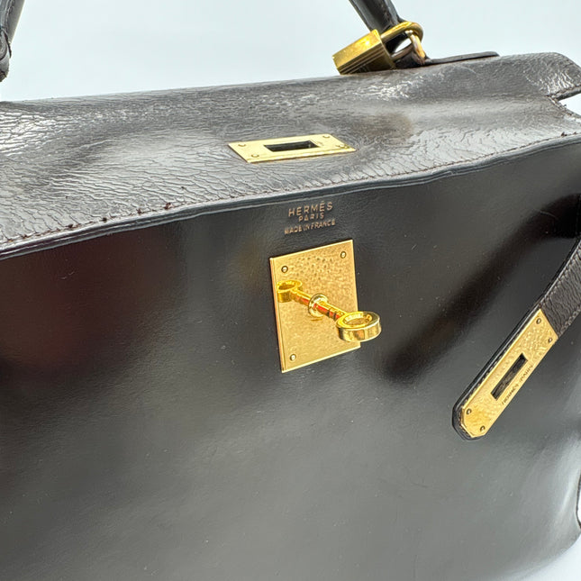 Sac Hermès Kelly 32 vintage marron