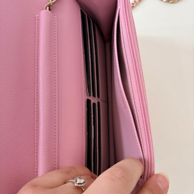 Sac Chanel Wallet on chain Rose bonbon