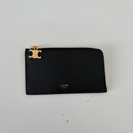 Porte-cartes Celine long zippé Noir