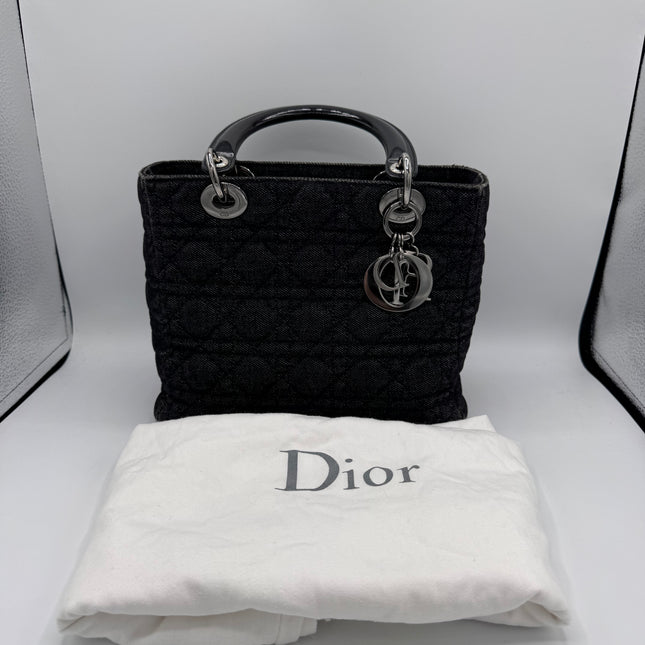 Sac Lady Dior Medium Tissu Jean Noir Dior