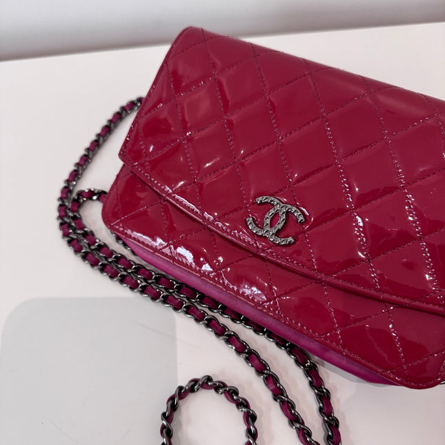 Sac Chanel Wallet on chain framboise