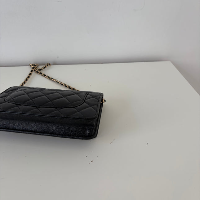 Sac Chanel Wallet on chain cuir caviar Noir
