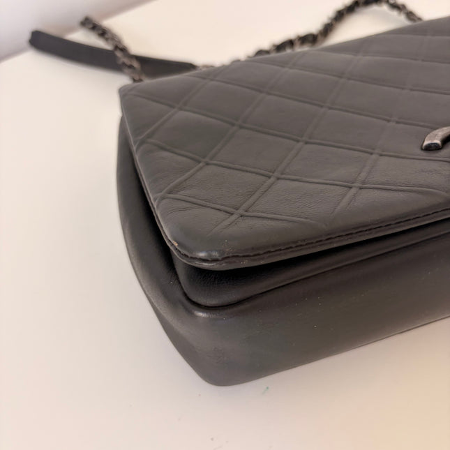Sac Chanel single flap gris