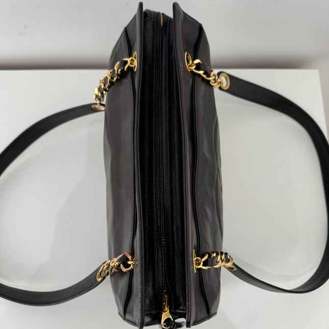 Sac Cabas Chanel CC dark brown épaule
