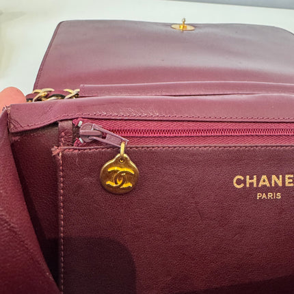 Sac Chanel Épaule Vintage Bordeaux