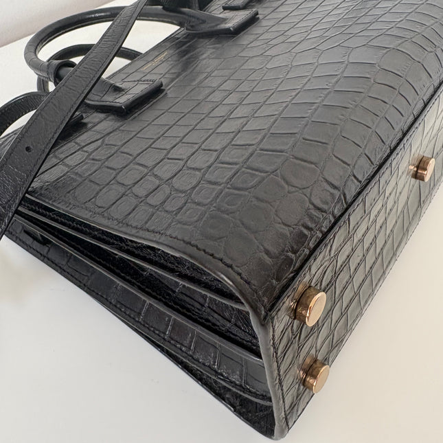 Sac de jour Saint Laurent embossé crocodile baby
