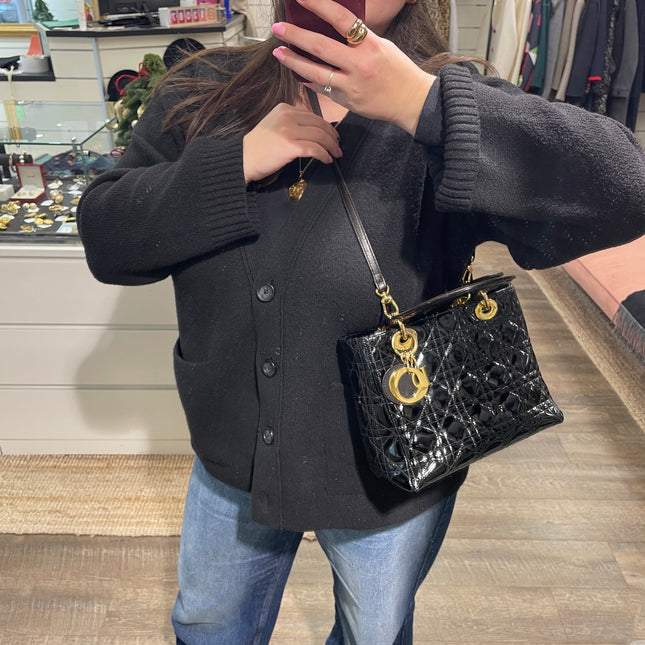 Sac Lady Dior Medium Vernis