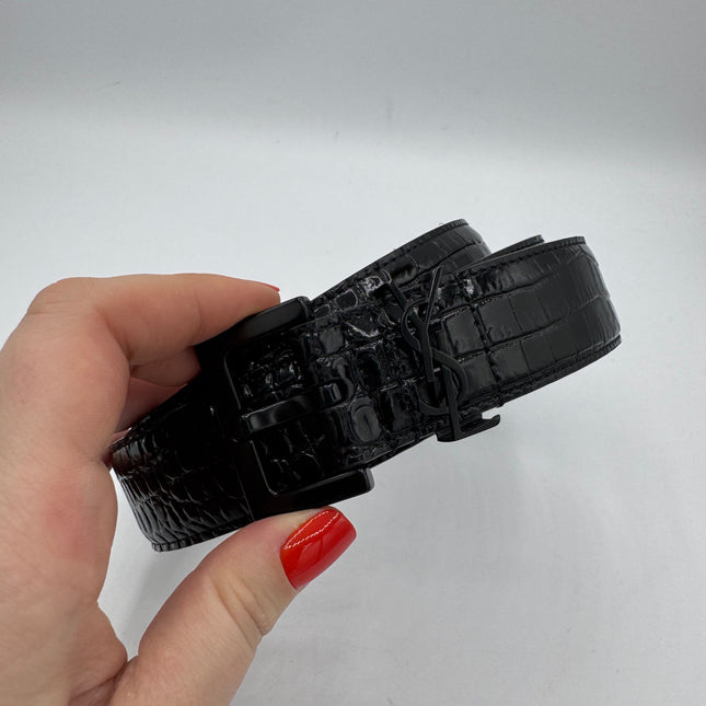 Ceinture Saint Laurent Cassandre Full Black