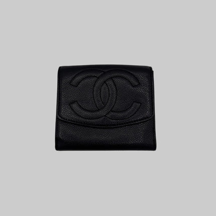 Portefeuille Chanel Cuir Caviar Noir