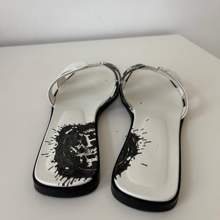 Sandales Hermès Oran Noir et Blanc T40