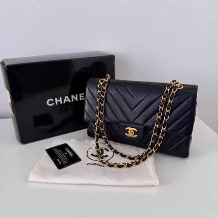 Sac Chanel Timeless 25 cm Chevrons Noir