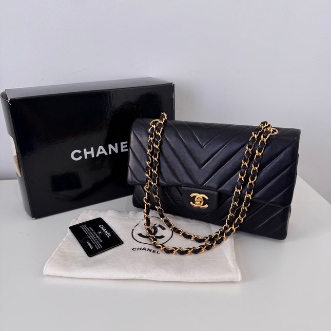 Sac Chanel Timeless 25 cm Chevrons Noir