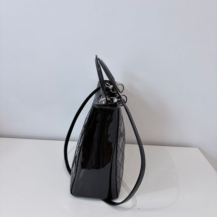Sac Dior Lady Dior Large Noir Vernis