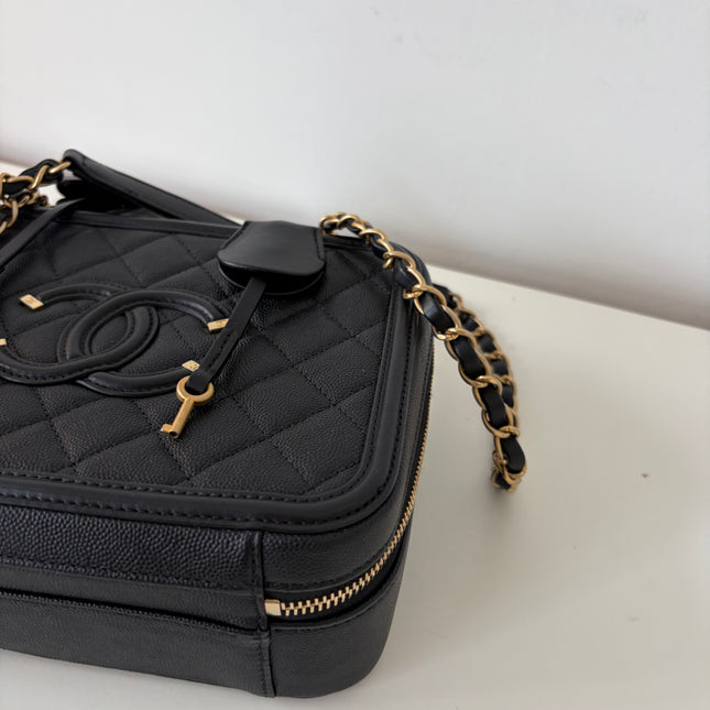 Sac Chanel vanity bandoulière veau grainé noir