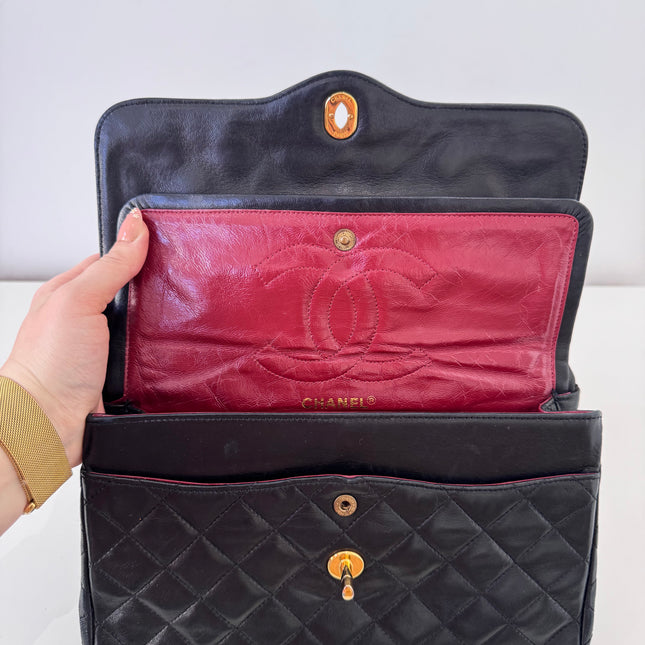 Sac Chanel vintage fermoir bicolore