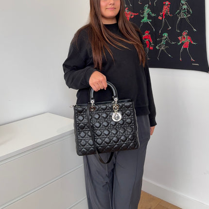 Sac Lady Dior Large bandoulière Noir