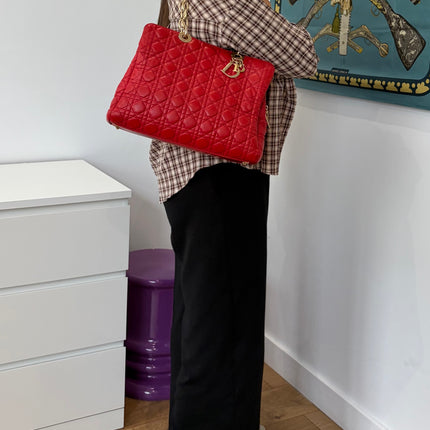 Sac Dior Grand Shopping Rouge