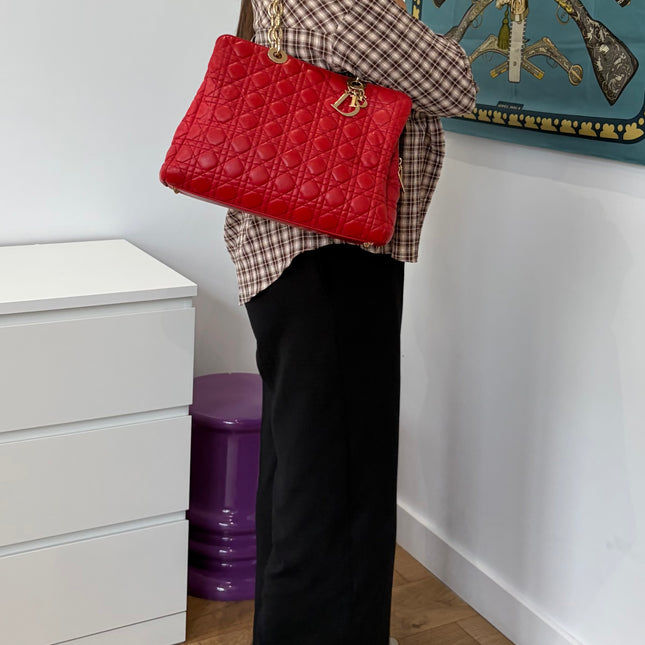 Sac Dior Grand Shopping Rouge