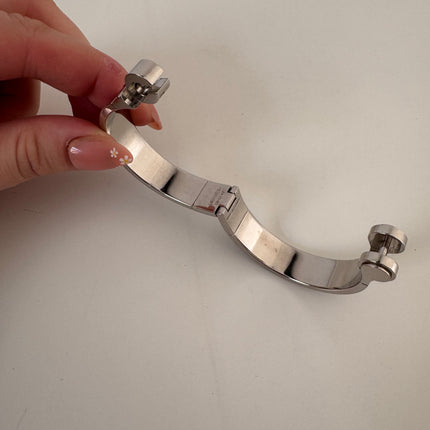 Bracelet Hermès Charnière émail bourgogne S