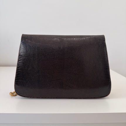 Sac Dior Vintage lézard marron