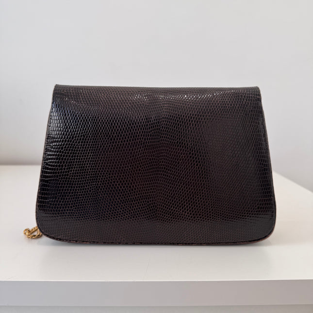 Sac Dior Vintage lézard marron