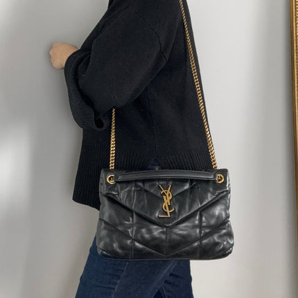 Sac Saint Laurent Puffer Small Noir