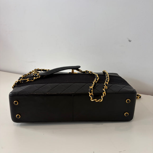 Sac Chanel Cabas Cuir & Tissu vintage