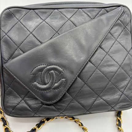 Caméra Chanel vintage bleu nuit