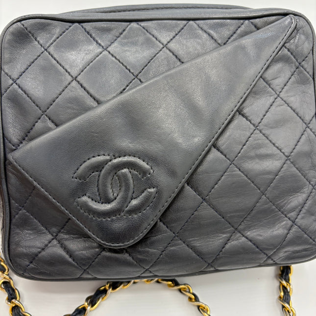 Caméra Chanel vintage bleu nuit
